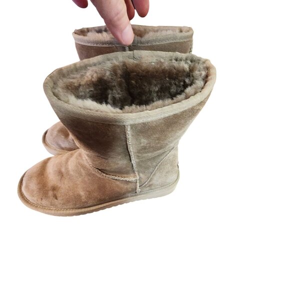 Koolaburra By UGG Womens Tan Mid-Calf Suede Shearling Boots Size 9 - Picture 3 of 9